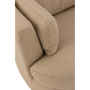Fauteuil pivotant Kodina beige - Confort et élégance avec revêtement en tissu soyeux_4