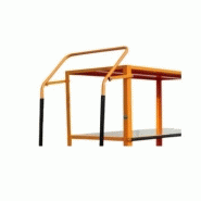 Chariot préparation de commandes - 4 étagères - escabeau pliant intégré - capacité jusqu'à 600 kg_4