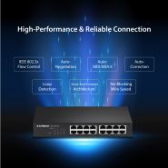 Commutateur - switch Emidax GS-1016 V2 - 16 ports Gigabit - QoS et économie d'énergie_4
