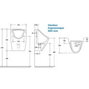 Urinoir mural sans eau en céramique - use 8000_4