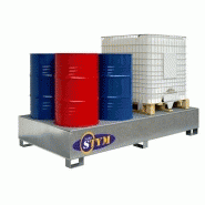 Étagère modulable avec bac de rétention pour fûts chimiques