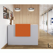 Banque d'accueil Delta First avec réhausse colorée - Mobel Linea - 144, Orange, Blanc, Non_0