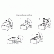 Canapé-lit convertible Dreamer Express - Sommier à lattes 140x197 cm - Matelas 16 cm en mousse haute résilience - Tissu Tweed rouge_4