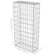 Vidaxl mur en gabion avec couvercles acier galvanisé 50 x 20 x 100 cm 143576_4