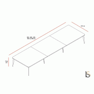 Bureau bench 6 personnes Blade - Alea - Non, Blanc, 360_4