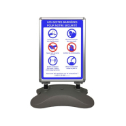 Stop trottoir panneau aluminium sur ressorts porte affiches - BCS-Swing, BCS SwingA1_4