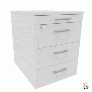 Caisson mobile 3 tiroirs  + 1 plumier  - QUADRIFOGLIO - Blanc_4