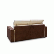 Canapé convertible express Canberra 140cm - Matelas 16cm - Microfibre crème et marron - Design italien_4