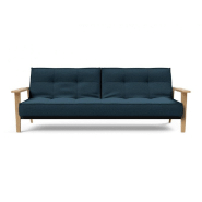Canapé-lit design SPLITBACK FREJ - convertible 115x210 cm - accoudoirs en bois - tissu Argus Navy Blue - Innovation Living_4