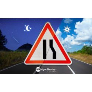Panneau de danger A3A - Chaussée rétrécie par la droite - WP Signalisation_4
