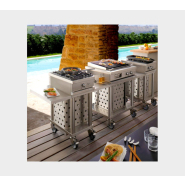 Plancha gaz sur chariot wtg 1040 plc open'cook de mobigrill : une cuisine d'extérieure modulable sur mesure et nomade_4