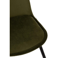 Chaise Milena vert foncé - revêtement velours et pieds en métal laqué noir - 47x86x47 cm_4