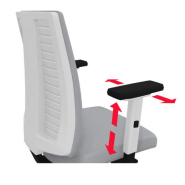 Fauteuil de bureau TISSEO noir neuf avec accoudoirs - pivotant, réglage synchronisé, accoudoirs 2D - structure séparée d'assises de dossier capitonnés_4