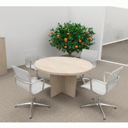 Table de réunion ronde TAK- Mobel Linea - Acacia clair_4