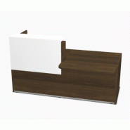 Bureau d'accueil lumineux Tera - MDD - Blanc mat, Droite, Noyer Canaletto_4
