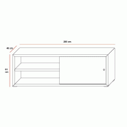 Bureau de direction sur crédence Anyware - MARTEX. - Zebrano clair_4