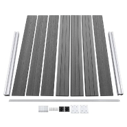 Vidaxl ensemble de panneau de clôture wpc 353x146 cm gris 3070455_4