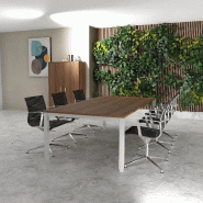 Table de réunion 6-8 personnes Tempo - Mobel Linea - 250, Alu, Acacia foncé_4