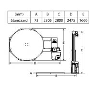 Ctt 210 - Banderoleuse à plateau tournant Cyklop Belgium - Pré-étirement jusqu'à 235 % - Vitesse de banderolage 12 tr/min_4