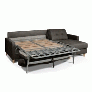 Canapé d'angle Norway - Matelas 16 cm - Système express - Sommier lattes Renatonisi - Tissu tweed taupe_4