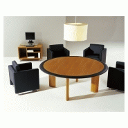 Table de réunion couleur bois - Référence CB02 - Fabricant MACE - Dessus elliptique - Profil sampan et jonque_4