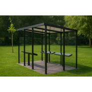 Abri fumeurs à toiture plane - Medium_4