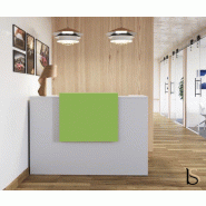 Banque d'accueil Delta First avec réhausse colorée - Mobel Linea - 164, Vert, Blanc, Oui_0
