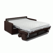 Canapé convertible LUXIA - Matelas 16 cm - Système express - Sommier à lattes 160 cm - Microfibre marron_4
