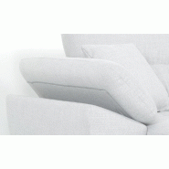 Canapé d'angle fixe gauche Tipix - Tissu Bergamo gris clair avec méridienne réversible et manchette relevable_4