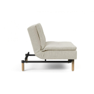 Fauteuil design Dublexo Stem convertible - Lit 90x115 cm - Pieds obus en chêne naturel - Tissu Mixed Dance Natural_4