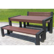 Ensemble pique-nique en plastique recyclé - KIT HYDE PARK - 165 ou 195 cm - Design sobre et contemporain_4