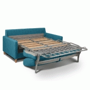 Canapé convertible OGGETTO - Matelas 16 cm - Système express - Sommier à lattes 140 cm - Renatonisi - Tweed bleu paon_4