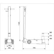 25-2 - Cric hydropneumatique universel à deux étages AC Hydraulic - capacité 25/10 t - pour bus et camions_4