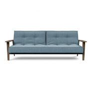 Canapé-lit design Innovation Living Splitback Frej - Convertible 115x210 cm - Chêne fumé - Tissu Mixed Dance Light Blue_4