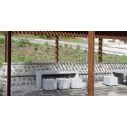 Table kube UM372M - béton préfabriqué gris granite aspect lisse_4