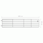 Vidaxl portillon à 5 barres acier (150-400)x90 cm argenté 145987_4