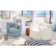 Fauteuil Bandol 75 cm - Home Spirit - Déhoussable en lin froissé pour un style campagne chic_4