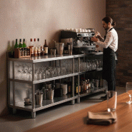 Table de travail de bar inox - 1000 x 600 mm - Étagère basse_4