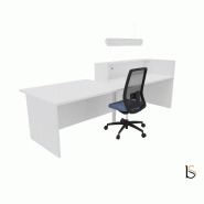 Banque d'accueil design avec accès PMR Z2 - Officity - Droite, Blanc, 186_4