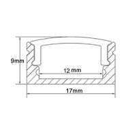 Profilé aluminium en U 2m avec diffuseur opale - Référence Profalslimu - Ultra mince pour ruban LED_4