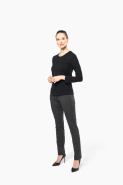 T-shirt Supima col rond manches longues femme - Kariban Premium - 100% coton peigné de qualité supérieure - Réf: PK303_4