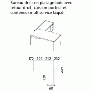 Bureau d'angle avec crédence laquée X9- Officity - 172, Droite, Orme gris_4