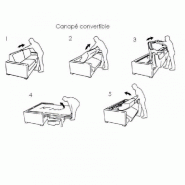 Canapé convertible express Bali 120cm - Lattes Renatonisi - Matelas Bultex polyuréthane - Blanc cassé - 3 places_4