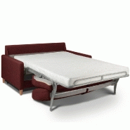 Canapé convertible OGGETTO - Matelas 16 cm - Système express - Sommier à lattes 160 cm - Microfibre Bordeaux - RENATONISI_4