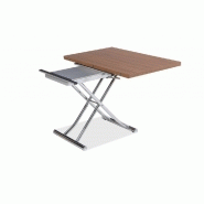 Table basse moderne transformable en table de repas grâce à une rallonge