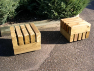 Table Mixte bois métal - Table de jardin avec Banquette à lames verticales_4