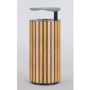 La corbeille Woody - poubelle publique - The Italian Lab - D. 450 mm, H. 900 mm, capacité 100 L, poids 22.9 kg_4