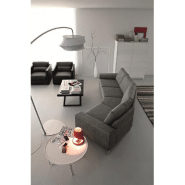 Table basse relevable extensible Dakota - Verre trempé noir - Piétement cintré en métal noir opaque_4
