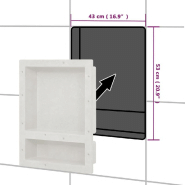 Vidaxl niche de douche avec 2 compartiments blanc mat 41x51x10 cm 151396_4