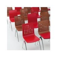 Bullet V840 - Chaises empilables en bois et métal - Système d'empilabilité en nylon - Gamme Dynamica_4